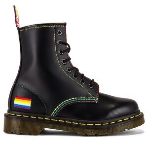 Dr. Martens 1460 Pride Boots Black Smooth US Mens 6 Women's 7 25701001 LBGTQ+